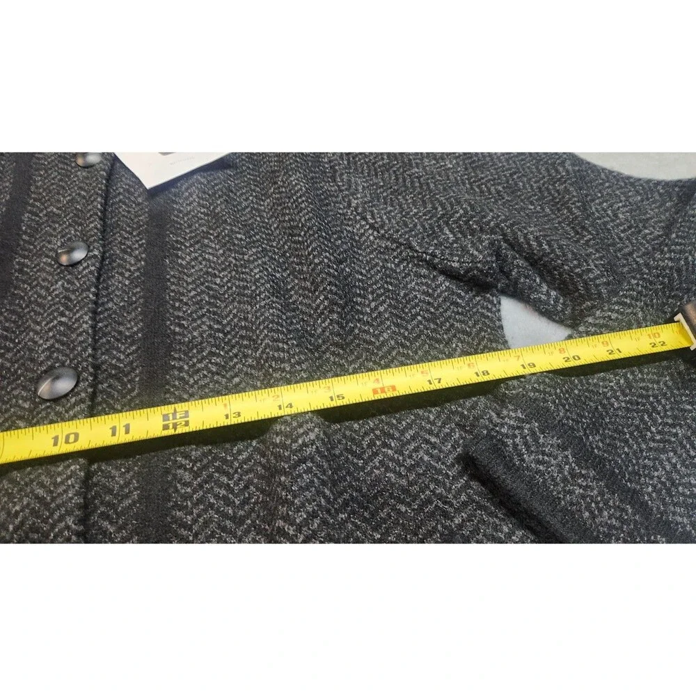 J.Jill Women's Size Medium Black Chevron Sweater Jacket NWT‎ Wool